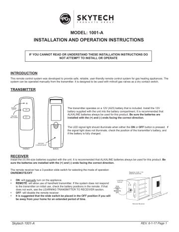 skytech 1001 a manual|skytech 1001 a remote troubleshooting.